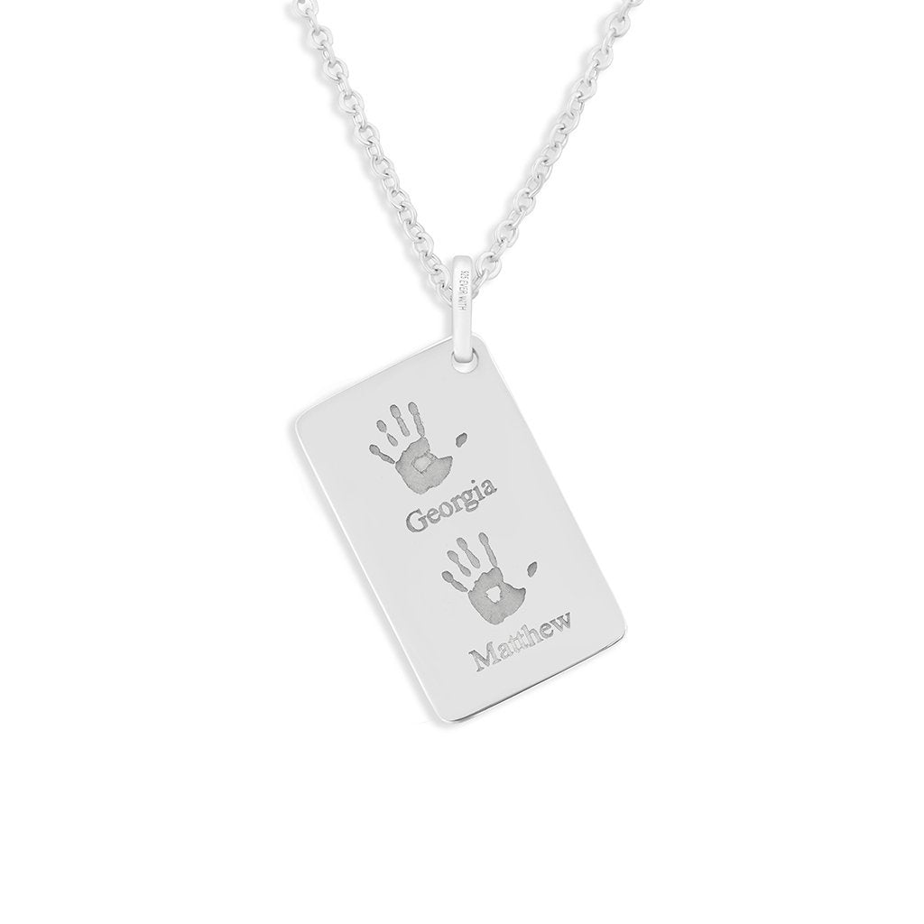 Load image into Gallery viewer, EverWith Engraved Love Tag Handprint or Footprint Memorial Pendant with Fine Crystals - EverWith Memorial Jewellery - Trade