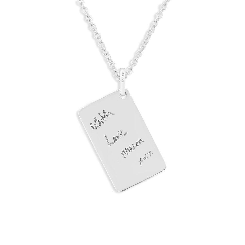 EverWith Engraved Love Tag Handwriting Memorial Pendant with Fine Crystals - EverWith Memorial Jewellery - Trade