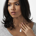 EverWith Engraved Love Tag Handwriting Memorial Pendant with Fine Crystals - EverWith Memorial Jewellery - Trade