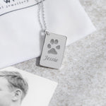 EverWith Engraved Love Tag Pawprint Memorial Pendant with Fine Crystals - EverWith Memorial Jewellery - Trade