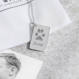 EverWith Engraved Love Tag Pawprint Memorial Pendant with Fine Crystals - EverWith Memorial Jewellery - Trade