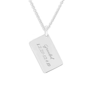 EverWith Engraved Love Tag Standard Engraving Memorial Pendant with Fine Crystals - EverWith Memorial Jewellery - Trade