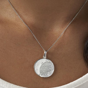 EverWith Engraved Moons Fingerprint Memorial Pendants with Fine Crystal - EverWith Memorial Jewellery - Trade