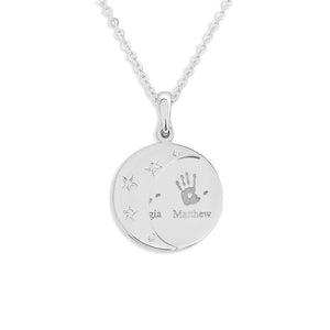 EverWith Engraved Moons Handprints or Footprints Memorial Pendants with Fine Crystal - EverWith Memorial Jewellery - Trade