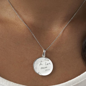EverWith Engraved Moons Handwriting Memorial Pendants with Fine Crystal - EverWith Memorial Jewellery - Trade
