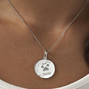 EverWith Engraved Moons Pawprint Memorial Pendants with Fine Crystal - EverWith Memorial Jewellery - Trade