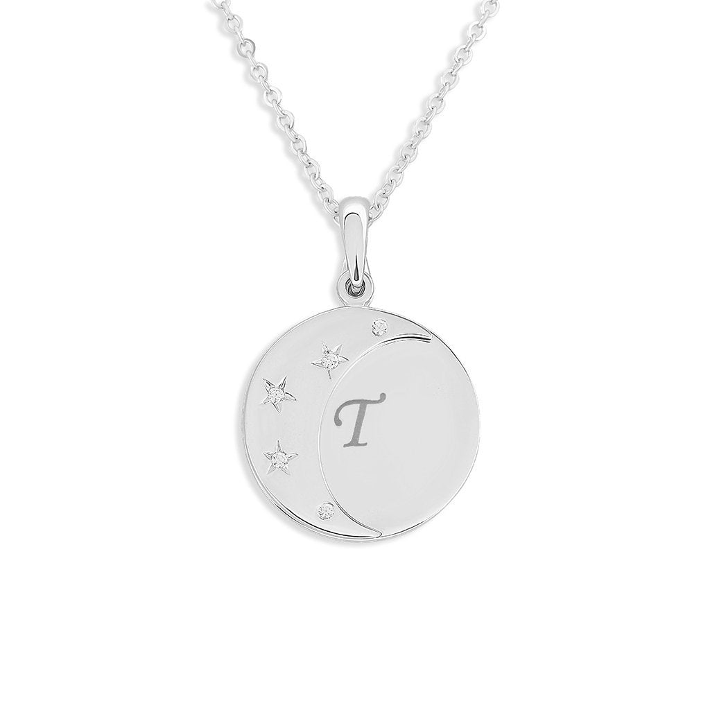 Load image into Gallery viewer, EverWith Engraved Moons Standard Engraving Memorial Pendants with Fine Crystal - EverWith Memorial Jewellery - Trade