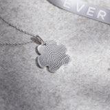 EverWith Engraved Paw Print Memorial Fingerprint Pendant with Fine Crystals - EverWith Memorial Jewellery - Trade