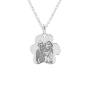 EverWith Engraved Paw Print Memorial Photo Engraving Pendant with Fine Crystals - EverWith Memorial Jewellery - Trade