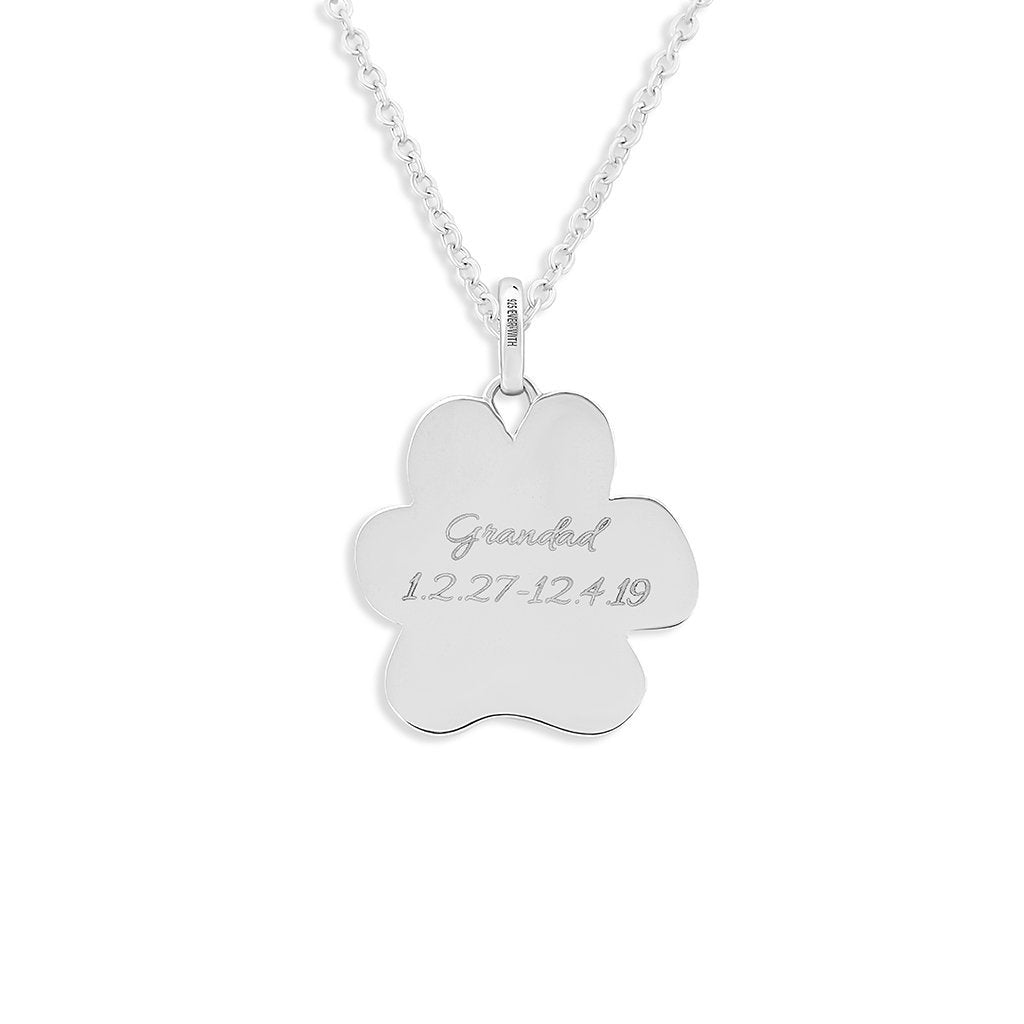 Load image into Gallery viewer, EverWith Engraved Paw Print Memorial Standard Engraving Pendant with Fine Crystals - EverWith Memorial Jewellery - Trade
