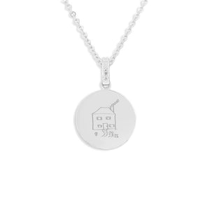 EverWith Engraved Round Memorial Drawing Pendant with Fine Crystals - EverWith Memorial Jewellery - Trade