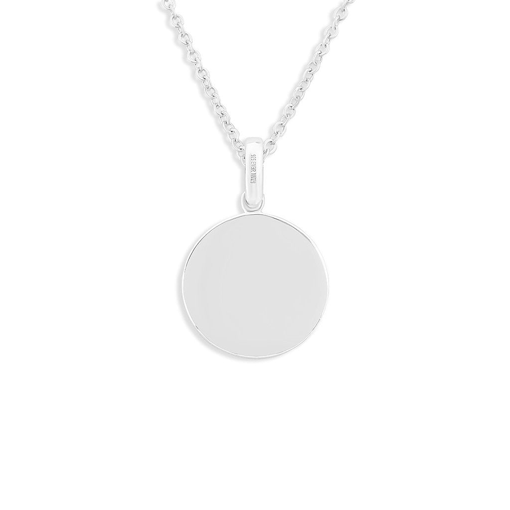 Load image into Gallery viewer, EverWith Engraved Round Memorial Handprint or Footprint Pendant with Fine Crystals - EverWith Memorial Jewellery - Trade