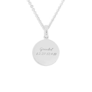 EverWith Engraved Round Memorial Standard Engraving Pendant with Fine Crystals - EverWith Memorial Jewellery - Trade
