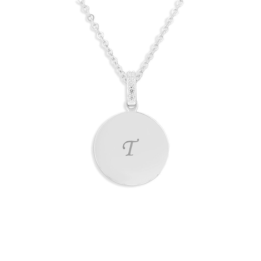 Load image into Gallery viewer, EverWith Engraved Round Memorial Standard Engraving Pendant with Fine Crystals - EverWith Memorial Jewellery - Trade