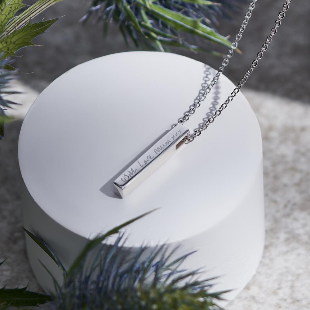 EverWith Engraved Short Bar Handwriting Memorial Pendant - EverWith Memorial Jewellery - Trade