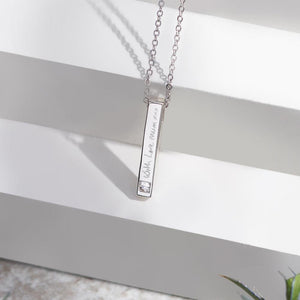 EverWith Engraved Short Bar Memorial Handwriting Pendant With Fine Crystal - EverWith Memorial Jewellery - Trade