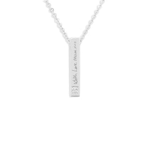 EverWith Engraved Short Bar Memorial Handwriting Pendant With Fine Crystal - EverWith Memorial Jewellery - Trade