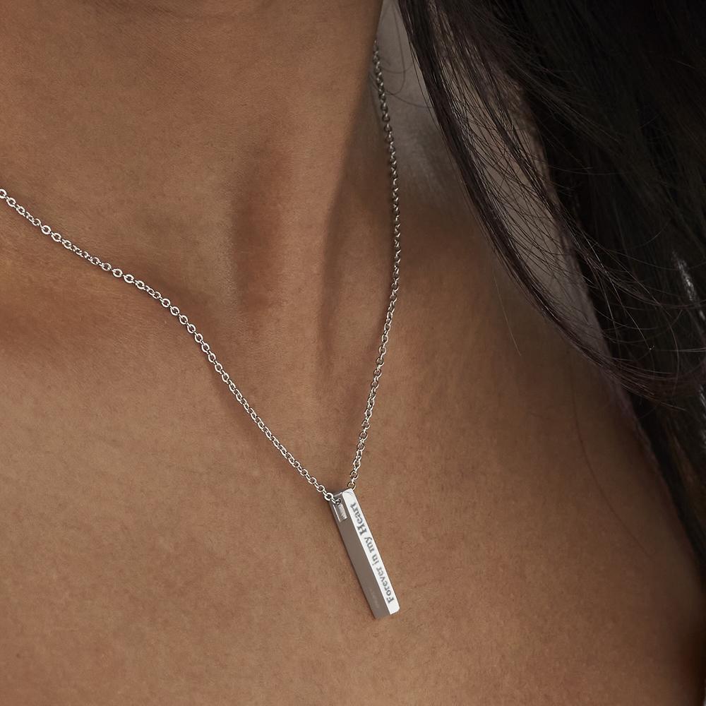 EverWith Engraved Short Bar Standard Engraving Memorial Pendant - EverWith Memorial Jewellery - Trade