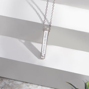 EverWith Engraved Short Bar Standard Engraving Memorial Pendant With Fine Crystal - EverWith Memorial Jewellery - Trade