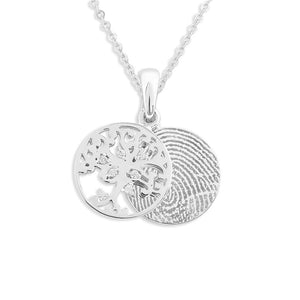 EverWith Engraved Small Tree of Life Fingerprint Memorial Pendant with Fine Crystal - EverWith Memorial Jewellery - Trade