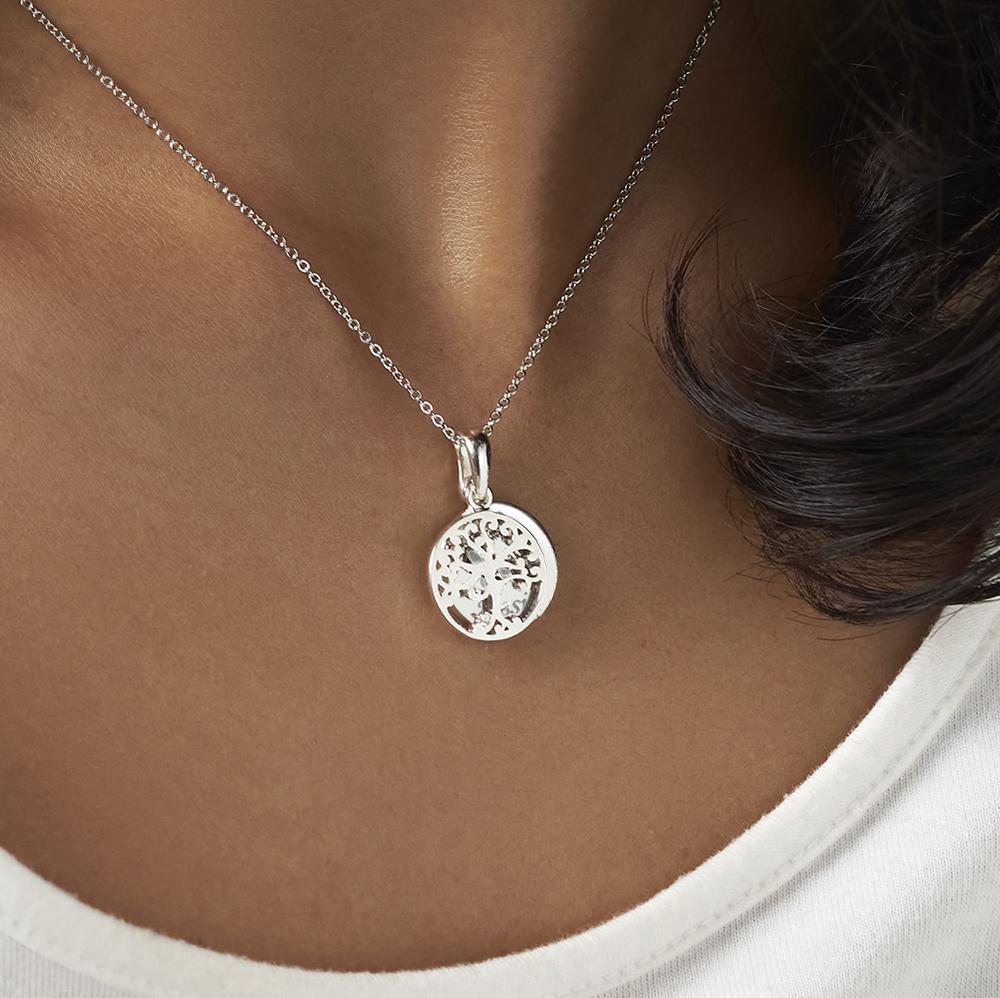 Load image into Gallery viewer, EverWith Engraved Small Tree of Life Pawprint Memorial Pendant with Fine Crystal - EverWith Memorial Jewellery - Trade