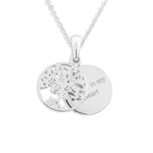 EverWith Engraved Small Tree of Life Standard Engraving Memorial Pendant with Fine Crystal - EverWith Memorial Jewellery - Trade