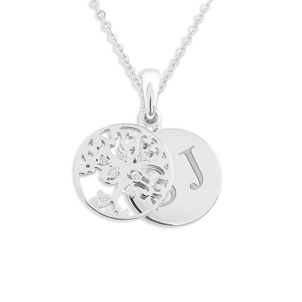 Load image into Gallery viewer, EverWith Engraved Small Tree of Life Standard Engraving Memorial Pendant with Fine Crystal - EverWith Memorial Jewellery - Trade