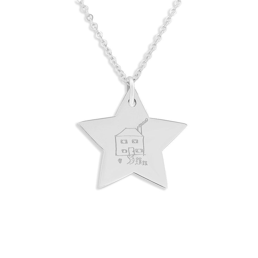 Load image into Gallery viewer, EverWith Engraved Star Drawing Memorial Pendant - EverWith Memorial Jewellery - Trade