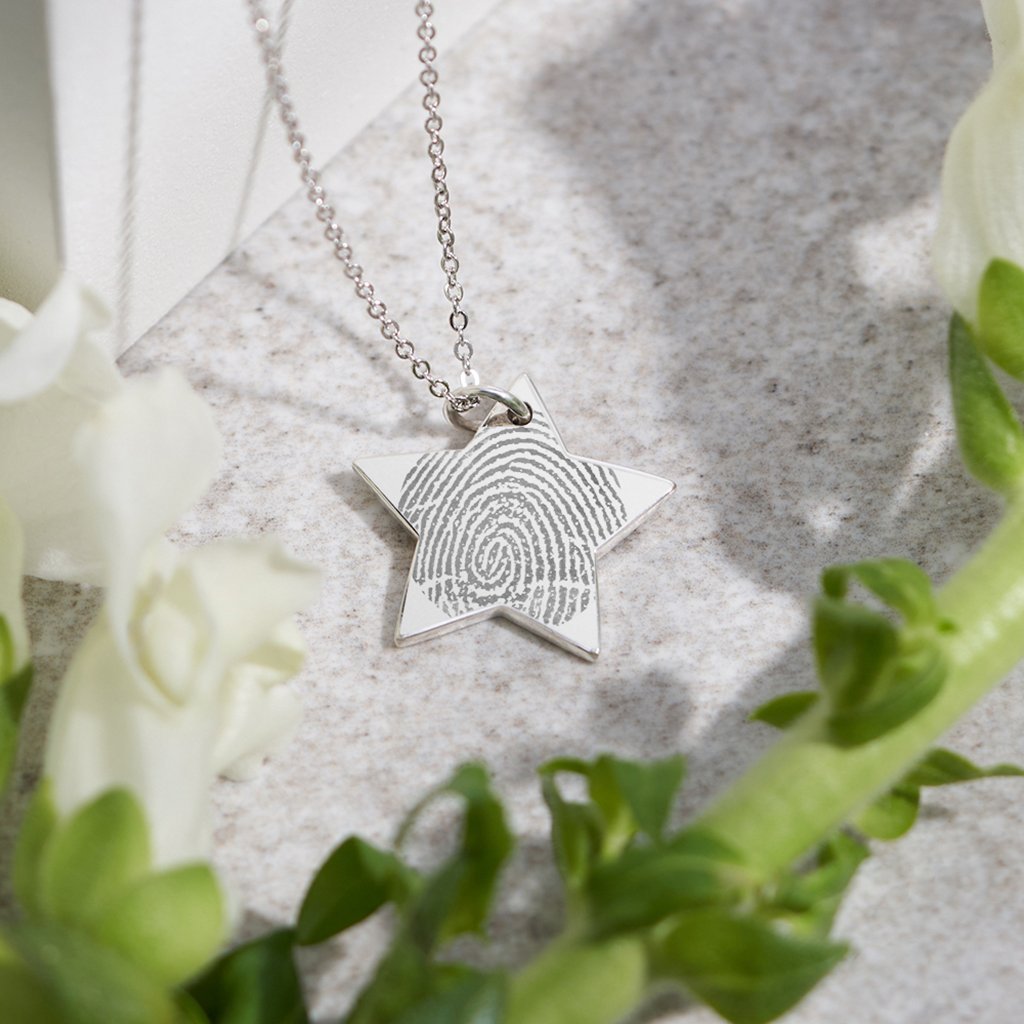 EverWith Engraved Star Fingerprint Memorial Pendant - EverWith Memorial Jewellery - Trade