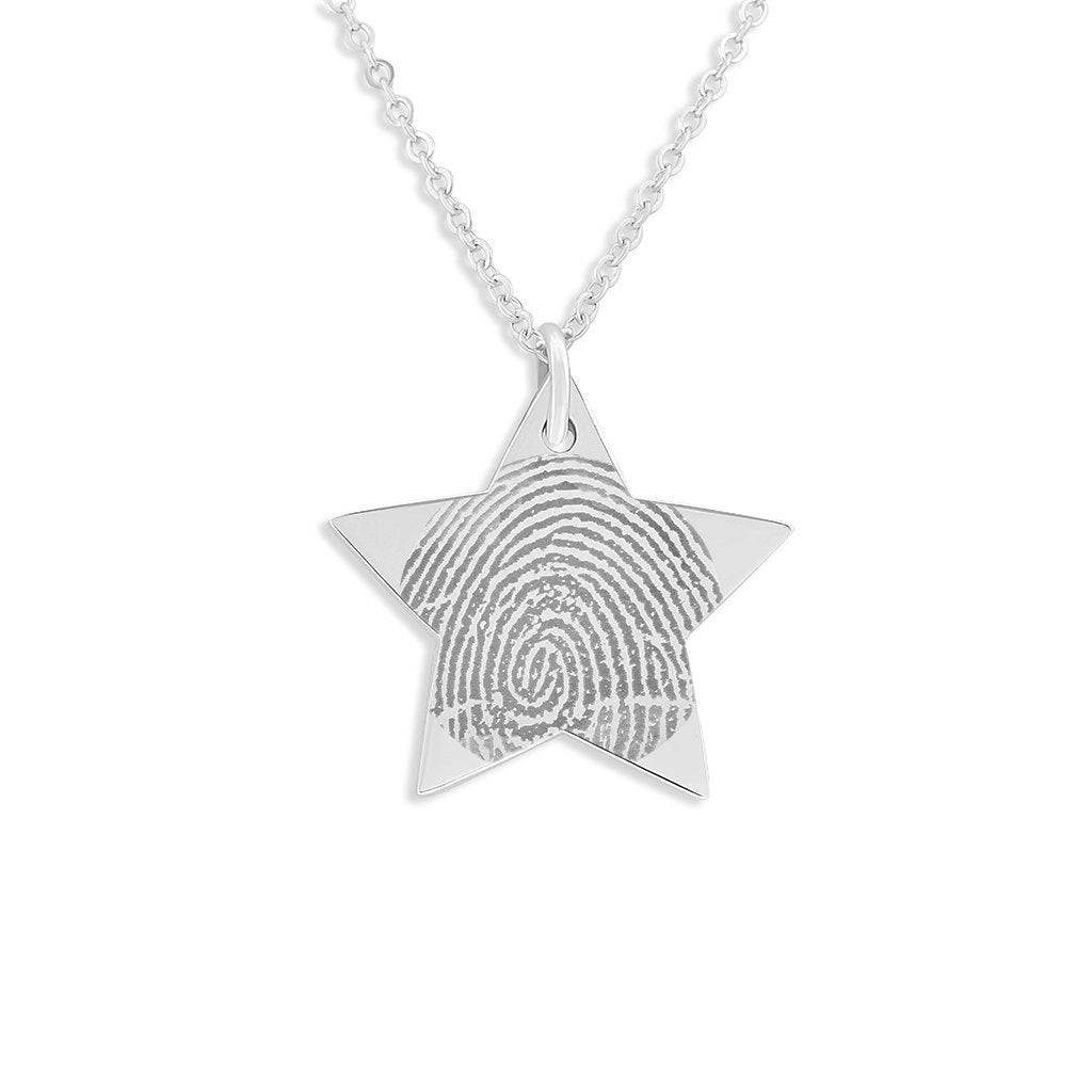 Load image into Gallery viewer, EverWith Engraved Star Fingerprint Memorial Pendant - EverWith Memorial Jewellery - Trade