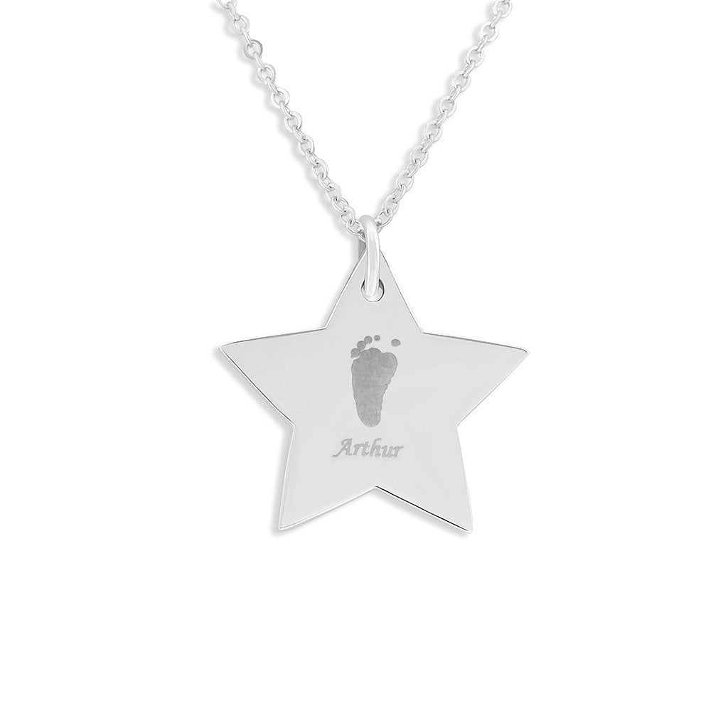 EverWith Engraved Star Handprint or Footprint Memorial Pendant - EverWith Memorial Jewellery - Trade