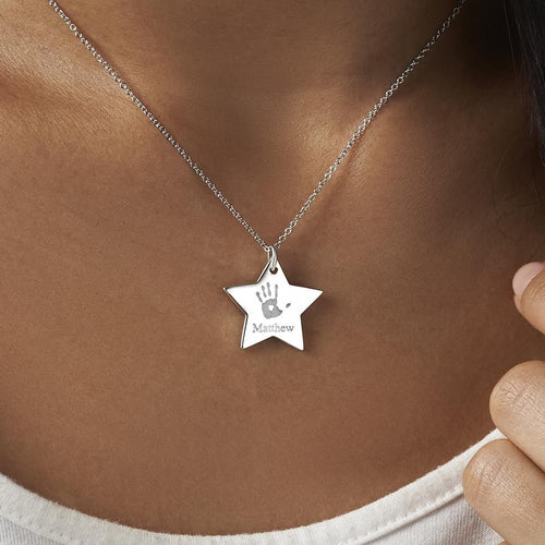 EverWith Engraved Star Handprint or Footprint Memorial Pendant - EverWith Memorial Jewellery - Trade
