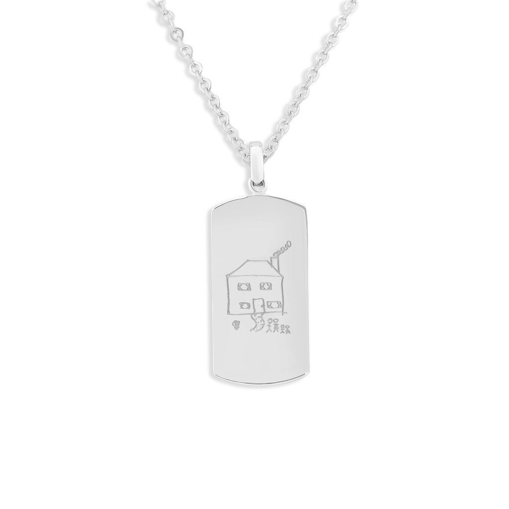 EverWith Engraved Tag Drawing Memorial Pendant - EverWith Memorial Jewellery - Trade