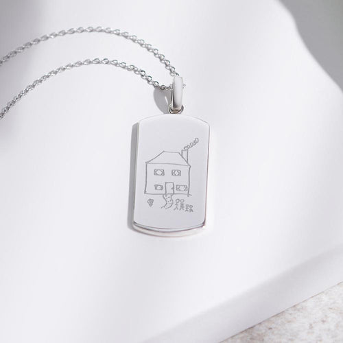 EverWith Engraved Tag Drawing Memorial Pendant - EverWith Memorial Jewellery - Trade