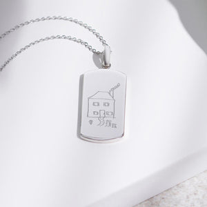 EverWith Engraved Tag Drawing Memorial Pendant - EverWith Memorial Jewellery - Trade