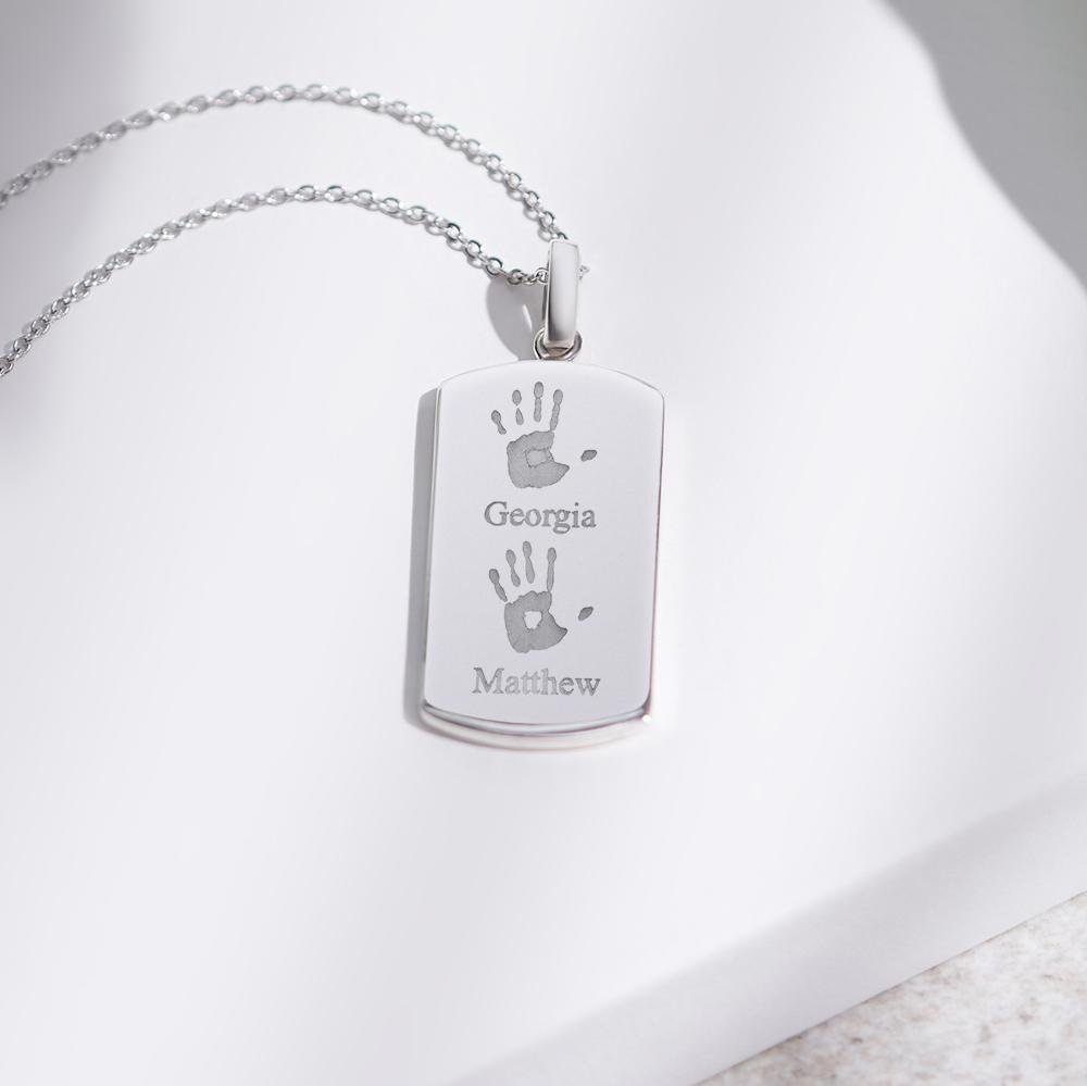 Load image into Gallery viewer, EverWith Engraved Tag Handprint or Footprint Memorial Pendant - EverWith Memorial Jewellery - Trade