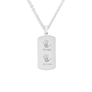 EverWith Engraved Tag Handprint or Footprint Memorial Pendant - EverWith Memorial Jewellery - Trade