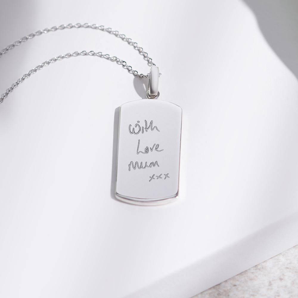 Load image into Gallery viewer, EverWith Engraved Tag Handwriting Memorial Pendant - EverWith Memorial Jewellery - Trade