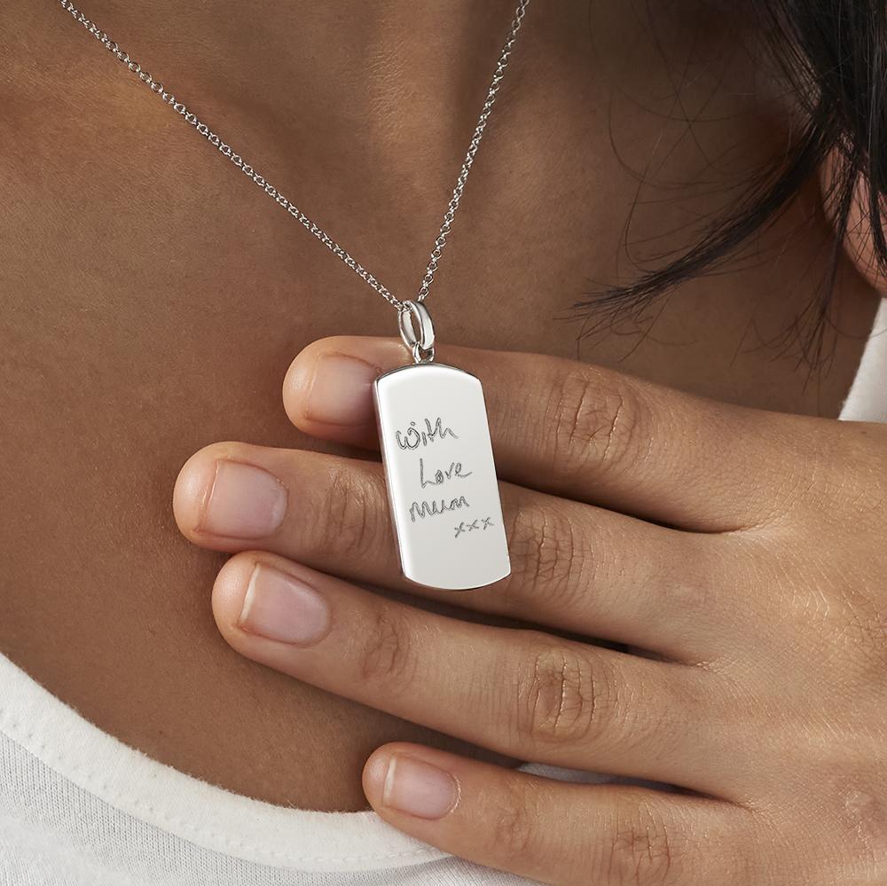Load image into Gallery viewer, EverWith Engraved Tag Handwriting Memorial Pendant - EverWith Memorial Jewellery - Trade
