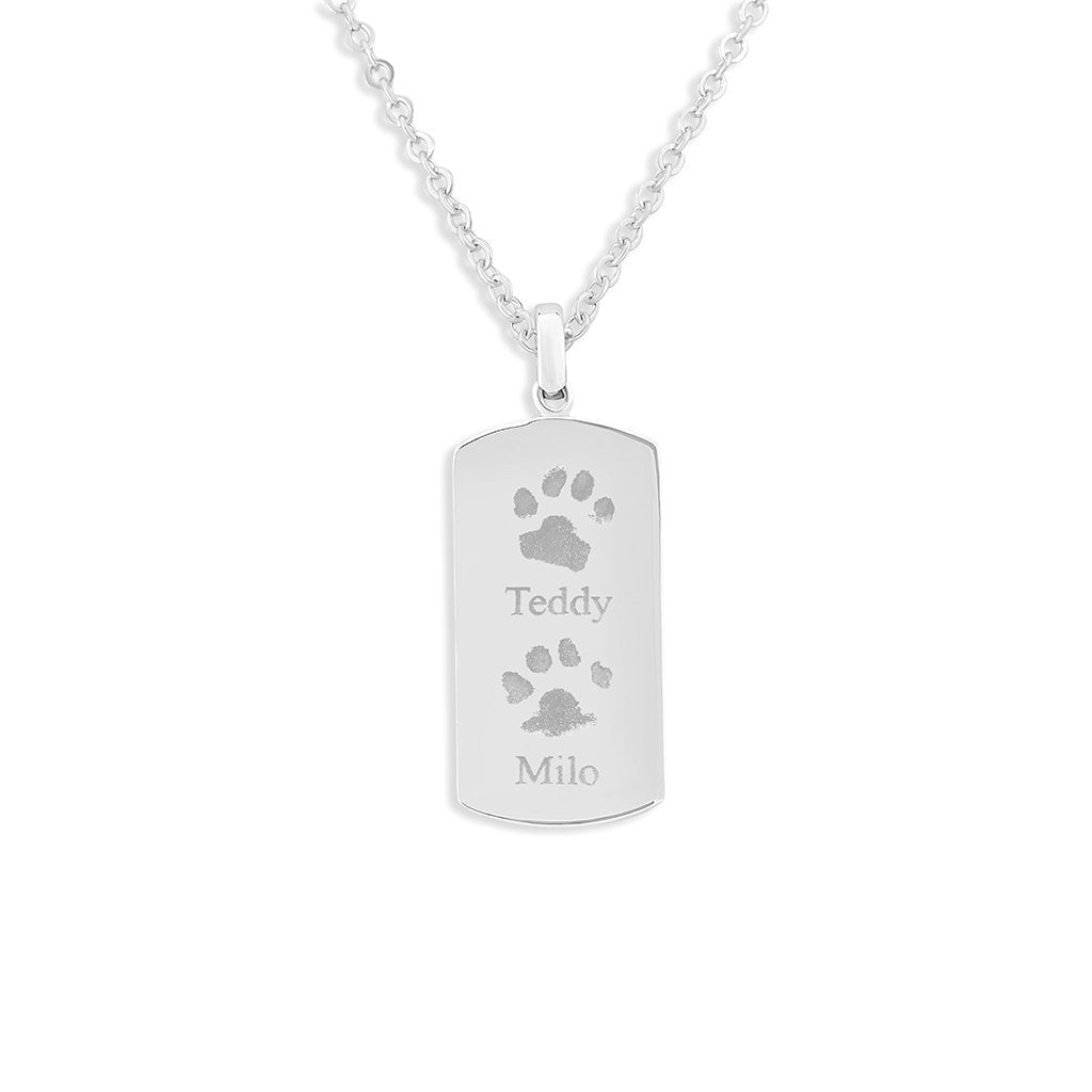 EverWith Engraved Tag Pawprint Memorial Pendant - EverWith Memorial Jewellery - Trade