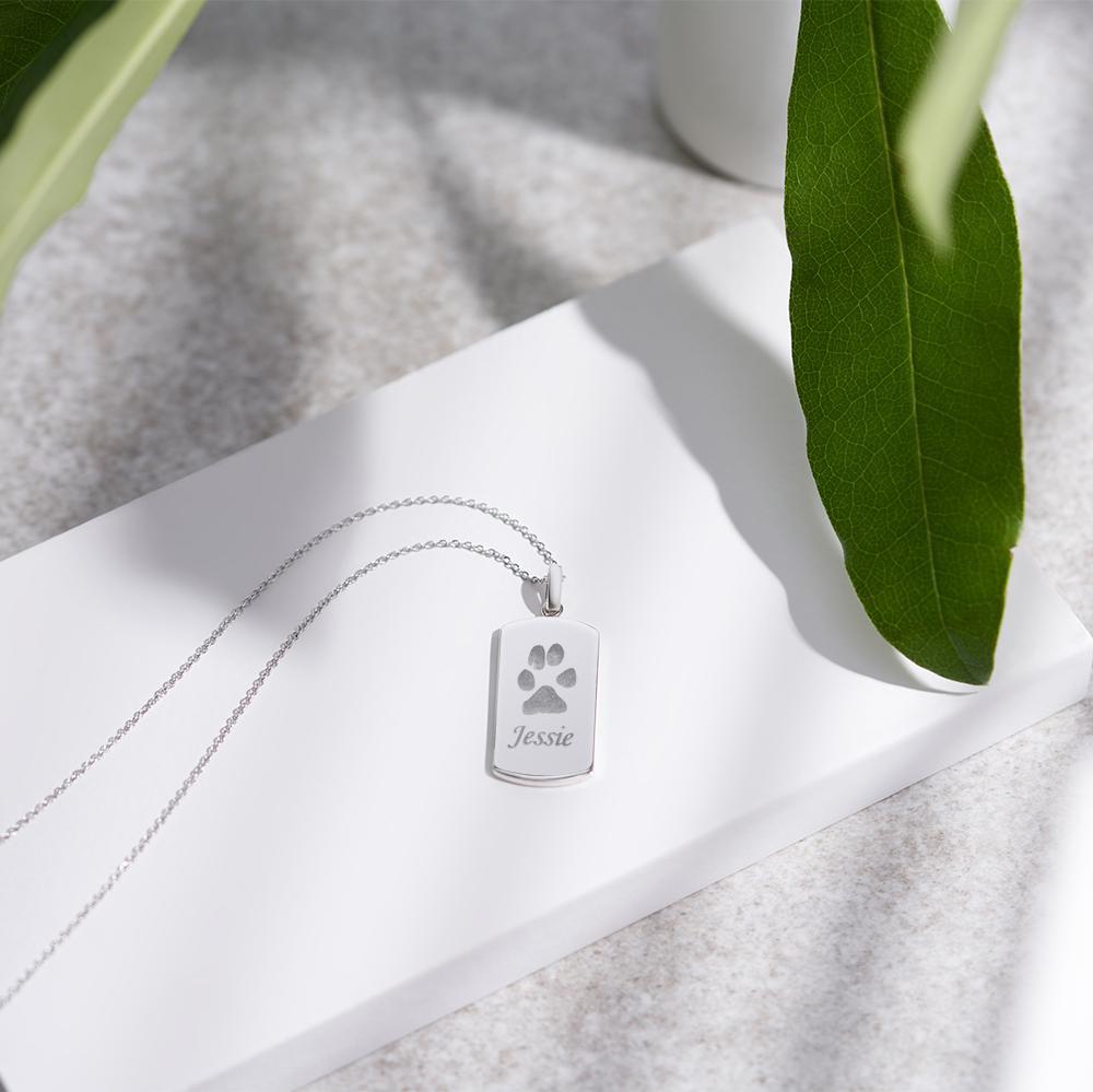 EverWith Engraved Tag Pawprint Memorial Pendant - EverWith Memorial Jewellery - Trade