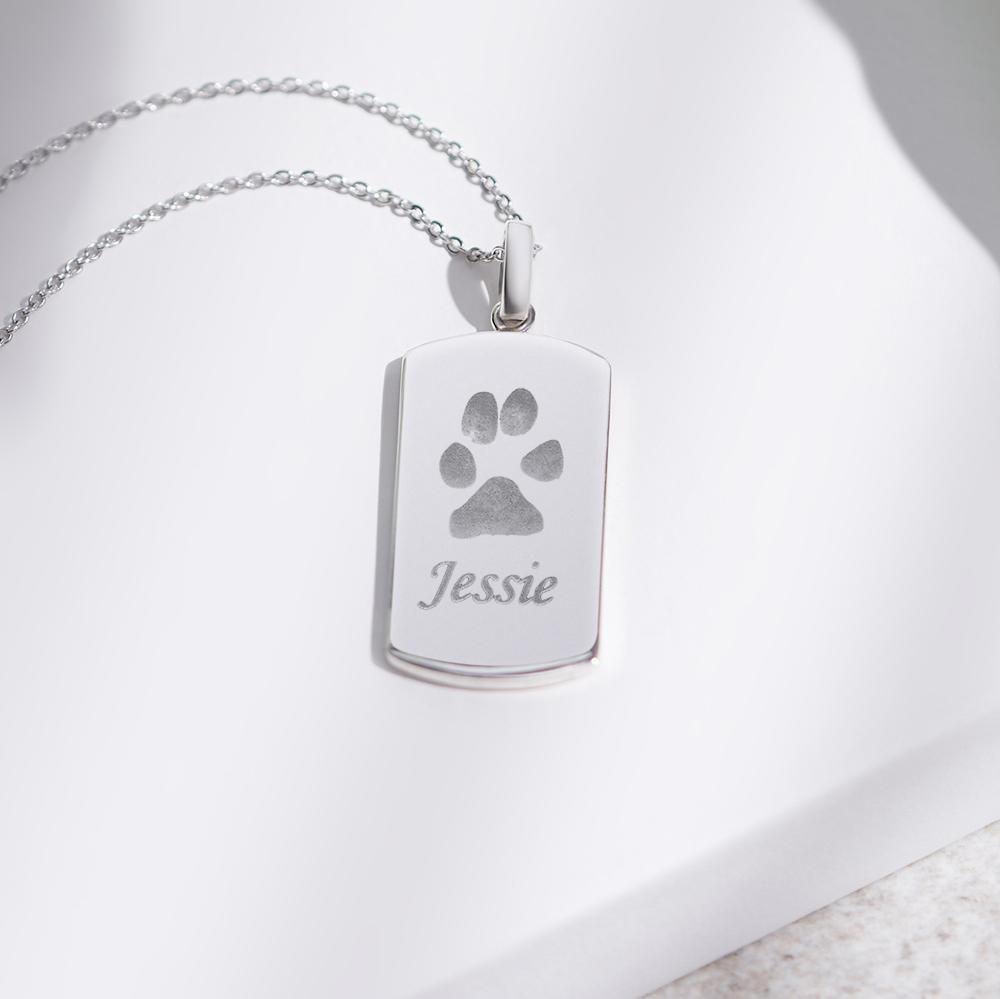 EverWith Engraved Tag Pawprint Memorial Pendant - EverWith Memorial Jewellery - Trade