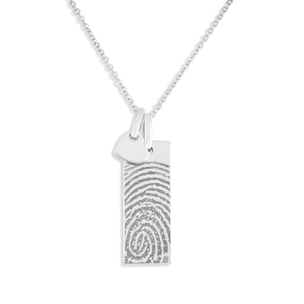 Load image into Gallery viewer, EverWith Engraved Tag with Heart Fingerprint Memorial Pendants - EverWith Memorial Jewellery - Trade