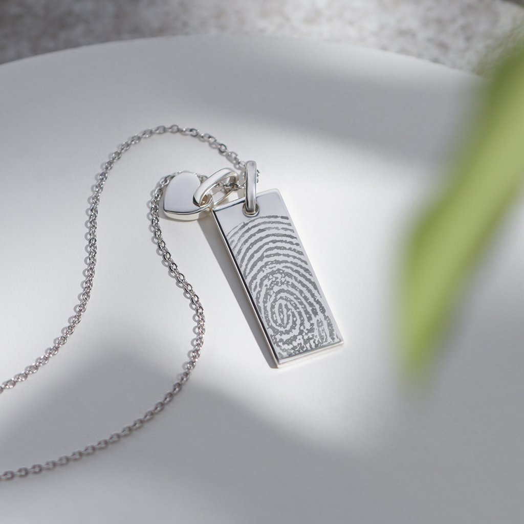 EverWith Engraved Tag with Heart Fingerprint Memorial Pendants - EverWith Memorial Jewellery - Trade