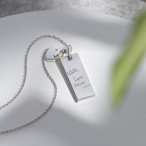 EverWith Engraved Tag with Heart Handwriting Memorial Pendants - EverWith Memorial Jewellery - Trade