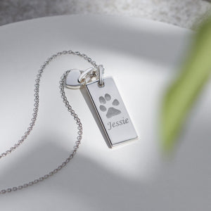 EverWith Engraved Tag with Heart Pawprint Memorial Pendants - EverWith Memorial Jewellery - Trade