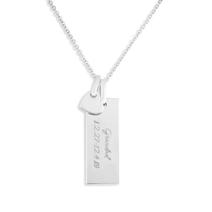EverWith Engraved Tag with Heart Standard Engraving Memorial Pendants - EverWith Memorial Jewellery - Trade