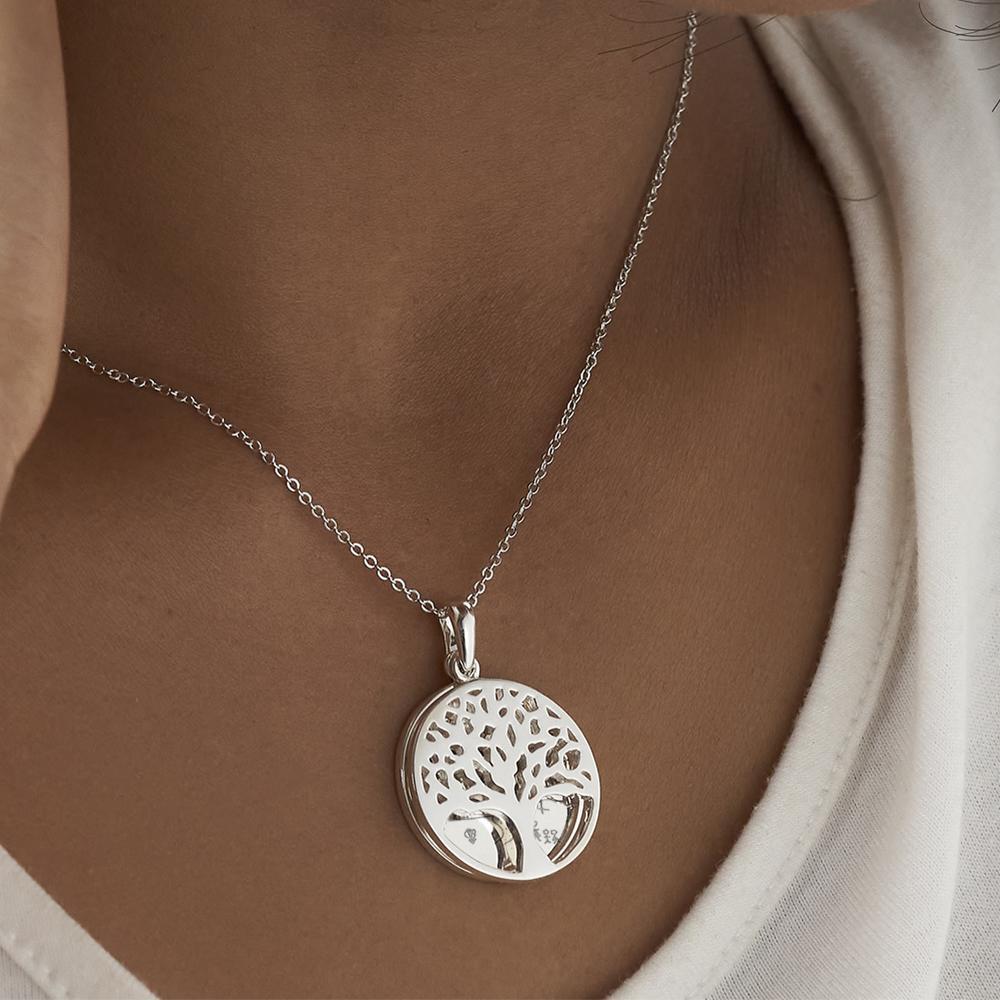 Load image into Gallery viewer, EverWith Engraved Tree of Life Discreet Messaging Drawing Pendant - EverWith Memorial Jewellery - Trade