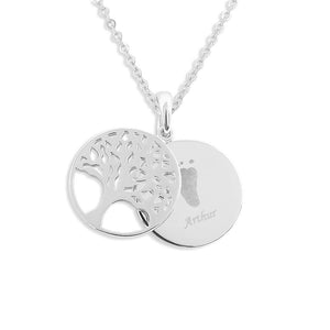EverWith Engraved Tree of Life Discreet Messaging Handprint or Footprint Memorial Pendant - EverWith Memorial Jewellery - Trade