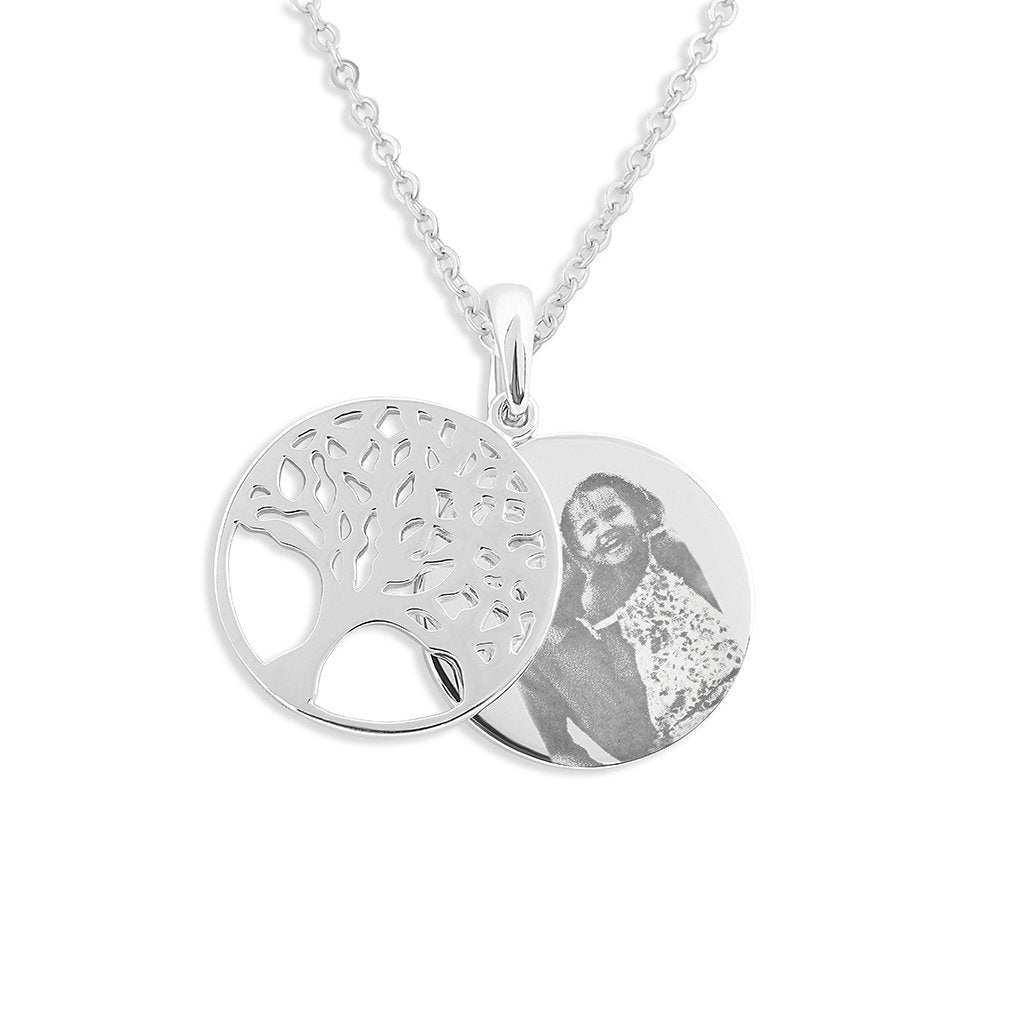 Load image into Gallery viewer, EverWith Engraved Tree of Life Discreet Messaging Memorial Photo Engraving Pendant - EverWith Memorial Jewellery - Trade